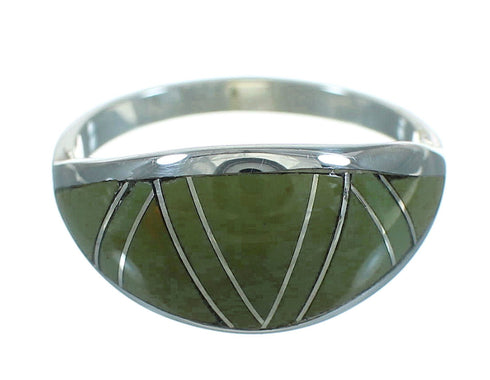 Turquoise Inlay Sterling Silver Ring Size 5-1/2 AX80733